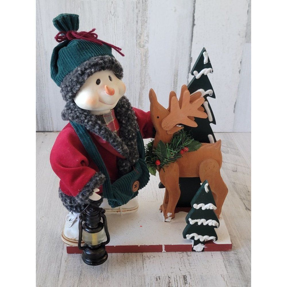 Snowman reindeer Lantern mistletoe tree Xmas home decor